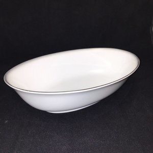Vintage Sango China 10 inch Oval Vegetable Serving Bowl, Grey Mist